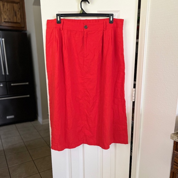 a new day Dresses & Skirts - A New Day Red Linen A-line Skirt